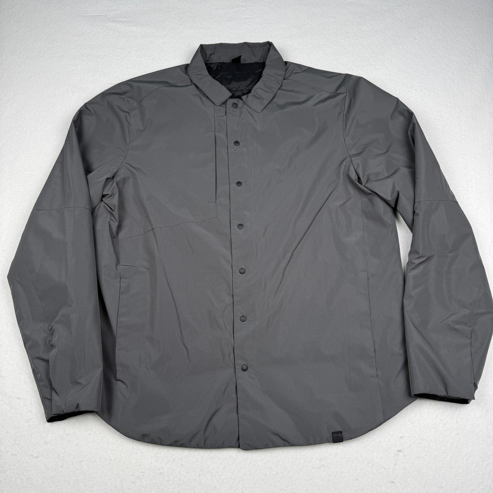 OGIO Jacket Mens Large Gray Snap Front Lined Collared Shirt Windbreaker Casual
